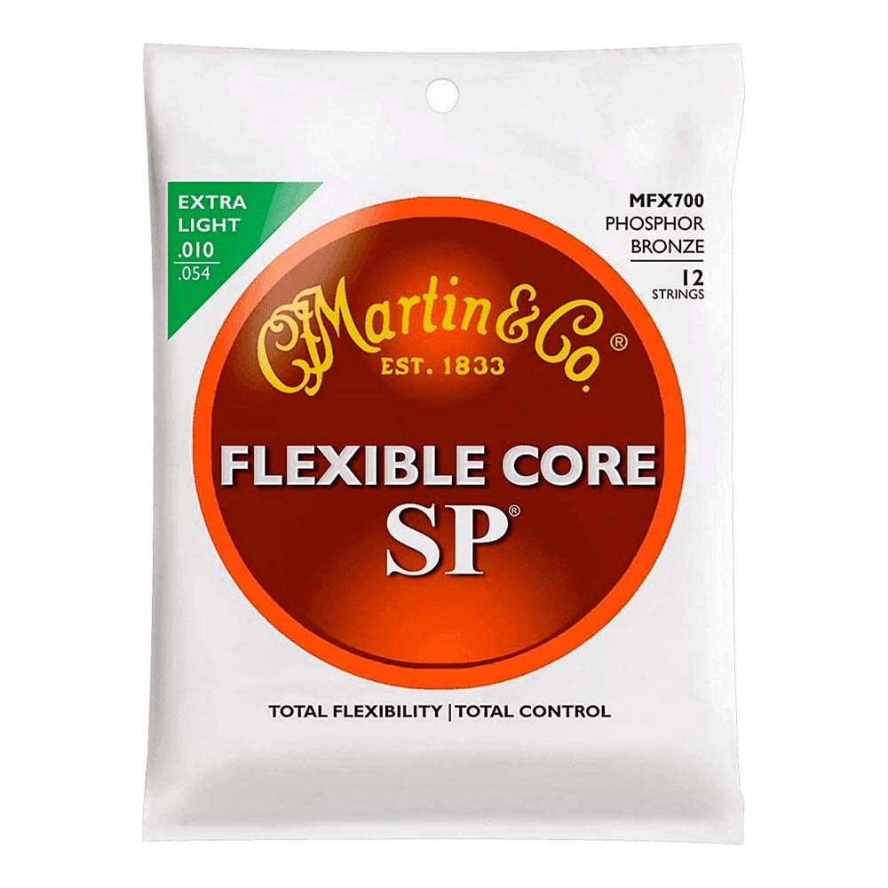 Encordadura para Guitarra Acústica Flexible Phosphor Bronze 12Stg. 10-54 MARTIN 41MFX700