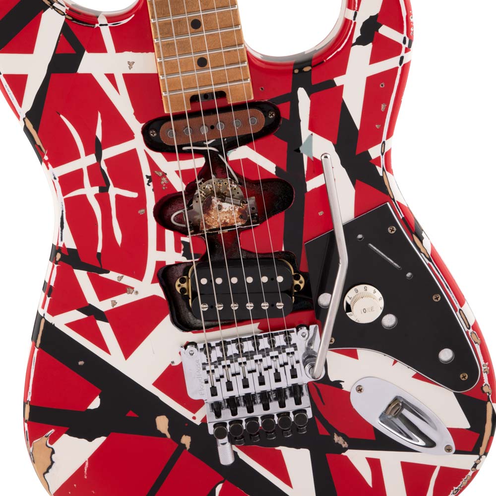Guitarra Eléctrica Fender Striped Series Frankie Red with Black Stripes Relic EVH 5107900503