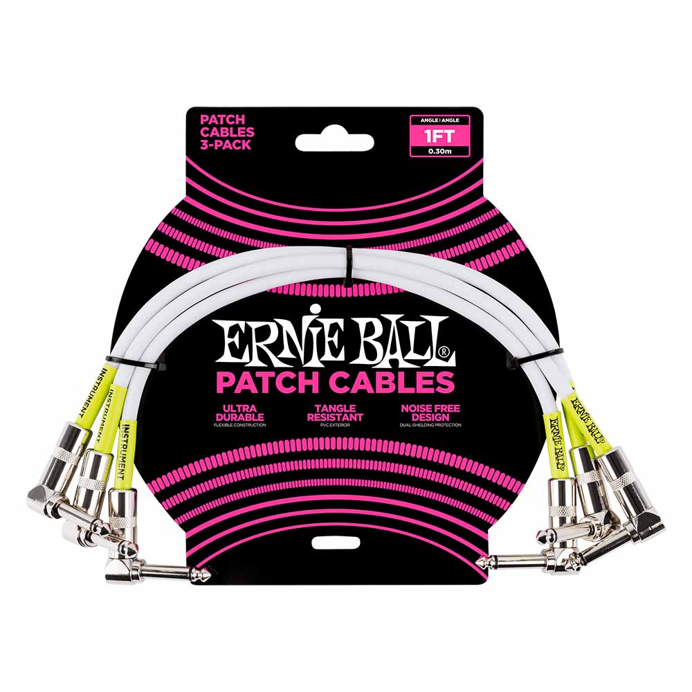 Cable Patch Ernieball 6055 .30 Mts Blanco Angulado/Angulado