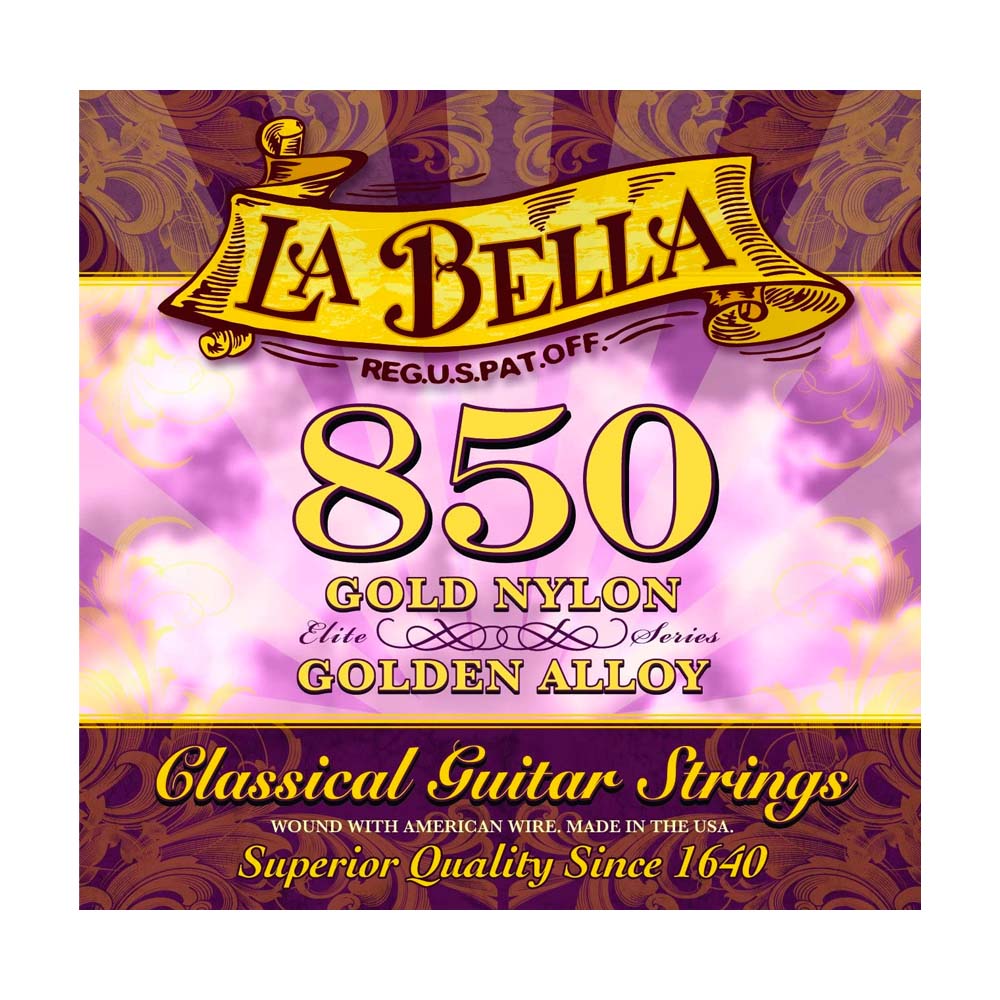 Encordadura Guitarra Acústica La Bella LABELLA 850 Concert Nylon Oro