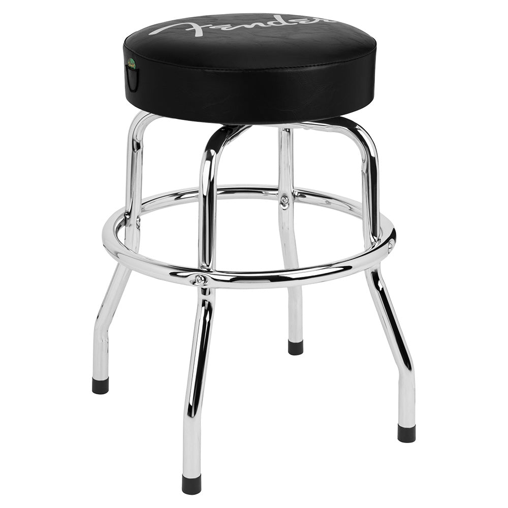 Fender Spaghetti Logo Pick Pouch Barstool Black Chrome 24in Banco De Metal Fender 9192022012