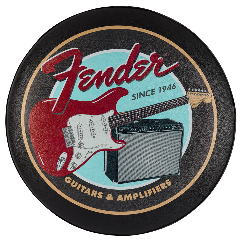 Fender Guitars & Amps Pick Pouch Barstool Black/Black 24in Banco De Metal 9192022014