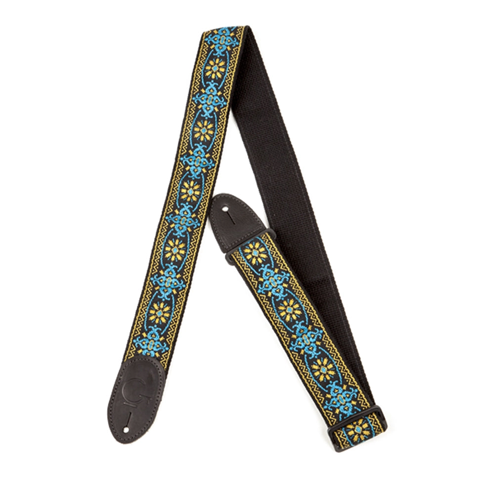 Fender 9220060104 Tahalí G Brand Azul y Naranja con Extremos Negros