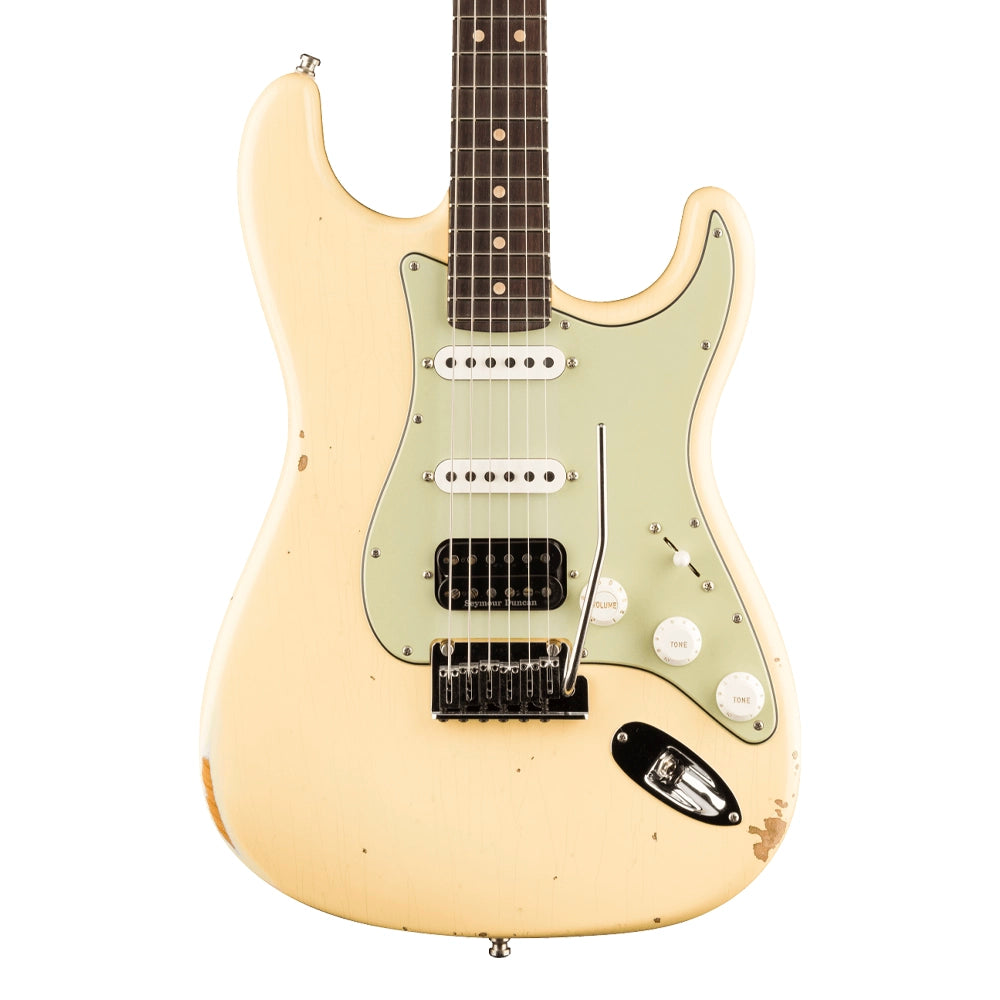 Fender 9231016435 Guitarra Eléctrica Custom Deluxe HB S-1 Strat Relic with Closet Classic Hardware Vintage White