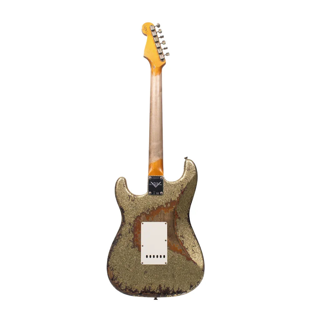 Fender Custom Shop 9231016771 Guitarra Eléctrica 1961 Stratocaster Super Heavy Relic 3A Gold Sparkle over 3 Color Sunburst