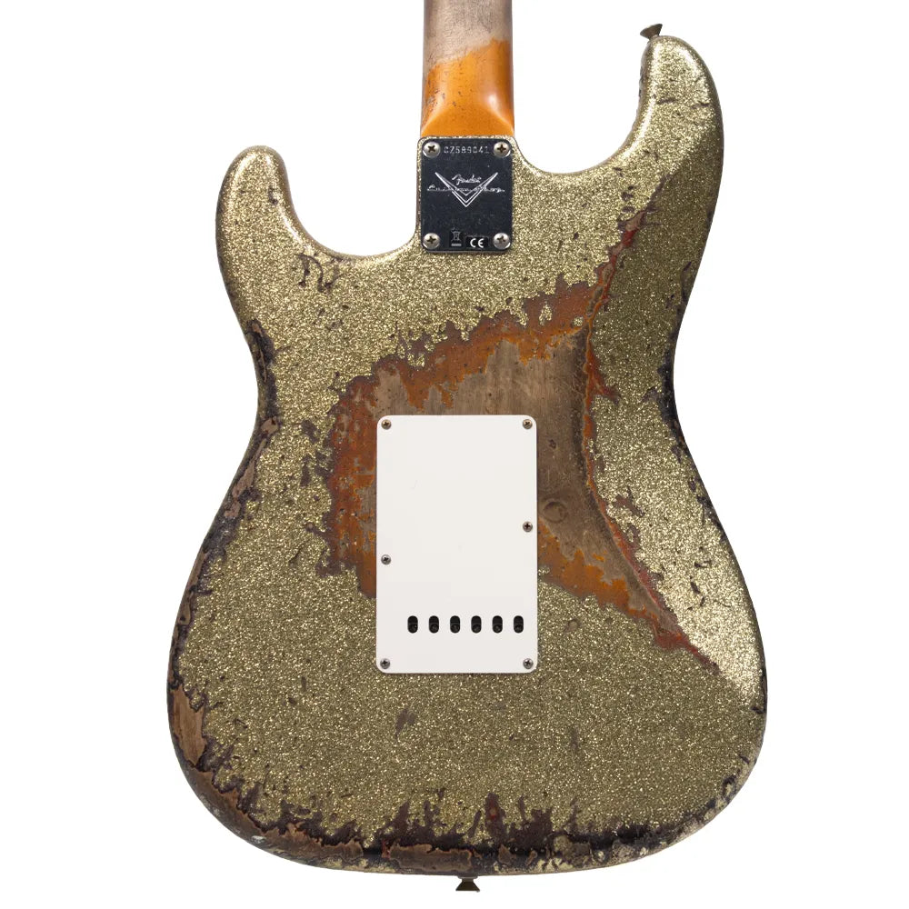 Fender Custom Shop 9231016771 Guitarra Eléctrica 1961 Stratocaster Super Heavy Relic 3A Gold Sparkle over 3 Color Sunburst