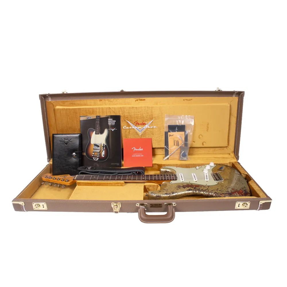 Fender Custom Shop 9231016771 Guitarra Eléctrica 1961 Stratocaster Super Heavy Relic 3A Gold Sparkle over 3 Color Sunburst