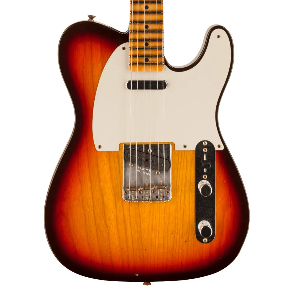 Fender Custom Shop 9236091074 Guitarra Eléctrica 1959 Telecaster Journeyman Relic Faded Aged Chocolate 3-Color Sunburst