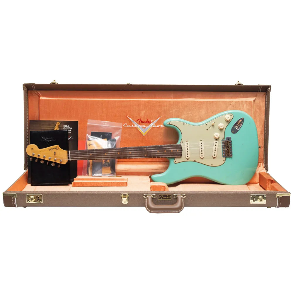 Fender Custom Shop 9236091090 Guitarra Eléctrica 1959 Stratocaster Journeyman Relic Faded Aged Sea Foam Green