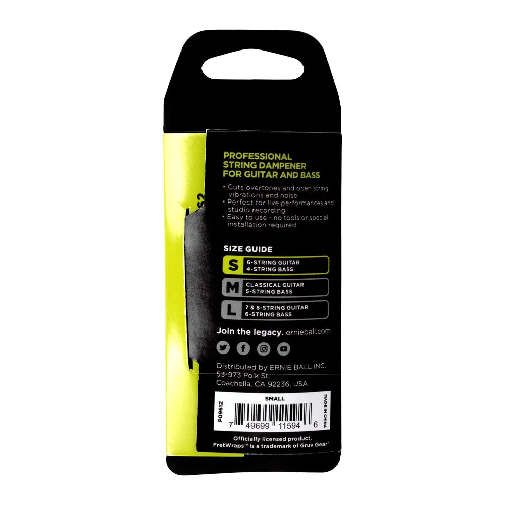Ernieball 9612 Sordina Chica Gruve Gear Fretwrap para Guitarra