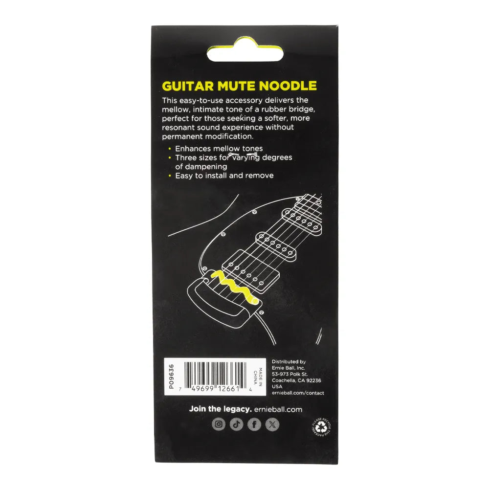 Ernieball 9636 Sordina para Cuerdas Guitarra Eléctrica Goma Negra