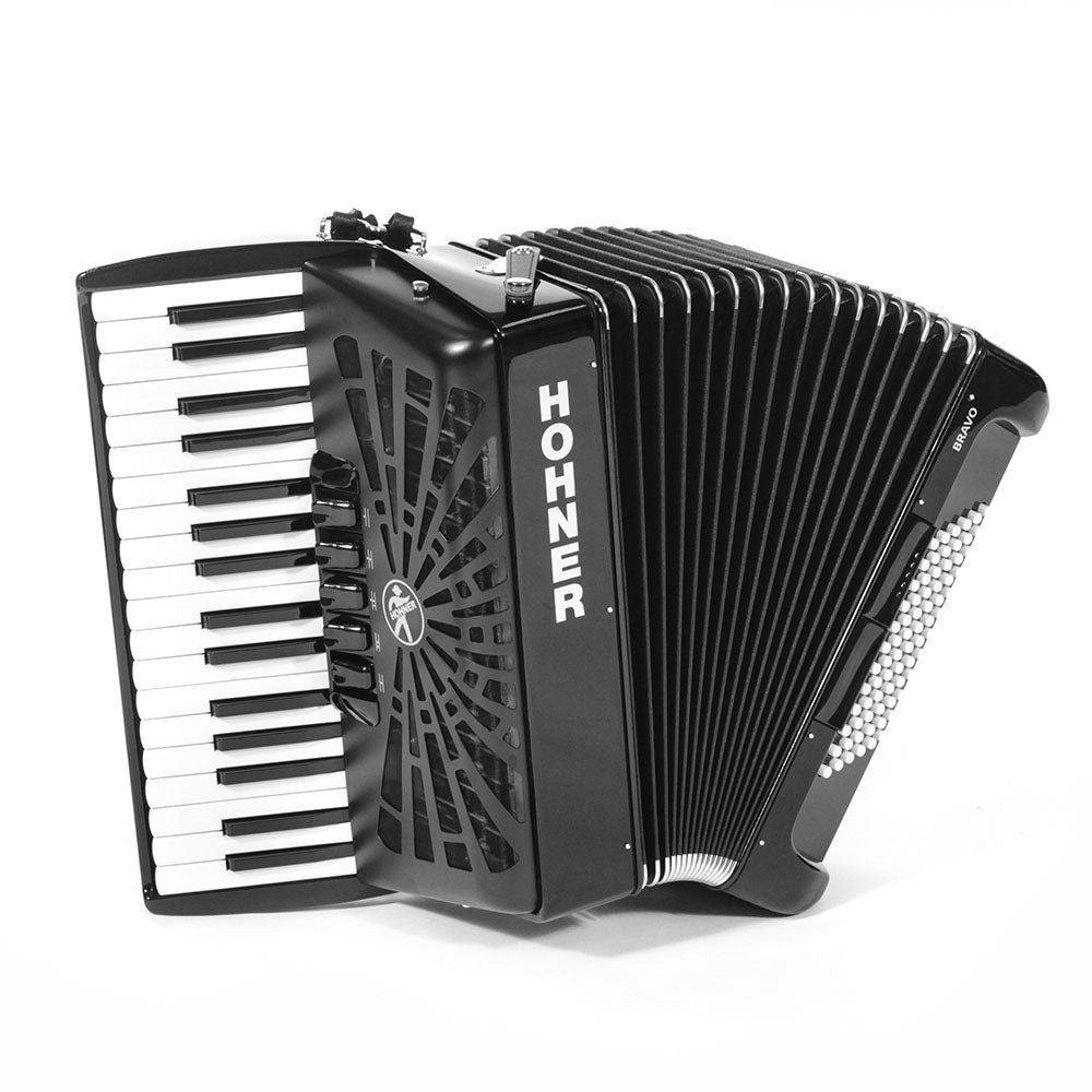 Acordeon Hohner A16622 Bravo III 34 Teclas 72 Bajos Negro con Funda