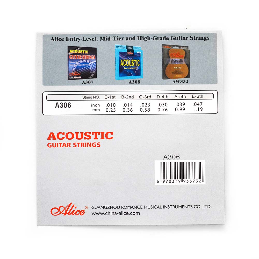 Cuerda Guitarra Acústica 4a Alice A306Xl4 Acero Extra Light 10-47 A306XL4