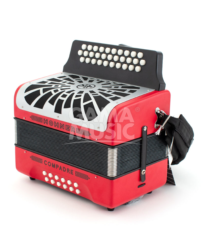 Acordeón Hohner Botones A4844S Compadre 31 Botones FA-SIB-MIB Rojo A48441