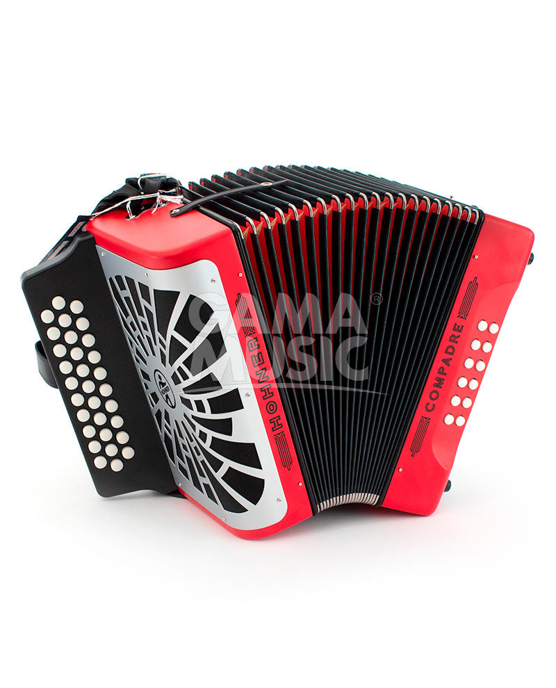 Acordeón Hohner Botones A4844S Compadre 31 Botones FA-SIB-MIB Rojo A48441