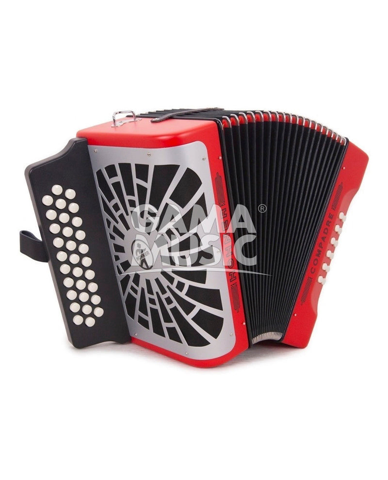 Acordeón Hohner Botones A4844S Compadre 31 Botones FA-SIB-MIB Rojo A48441