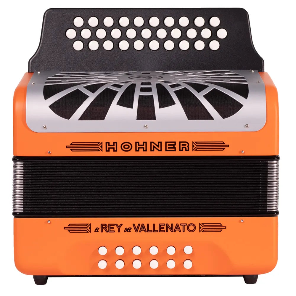 Hohner A49651 Acordeón El Rey Del Vallenato Sib-Mib-Lab Anaranjado C/Funda