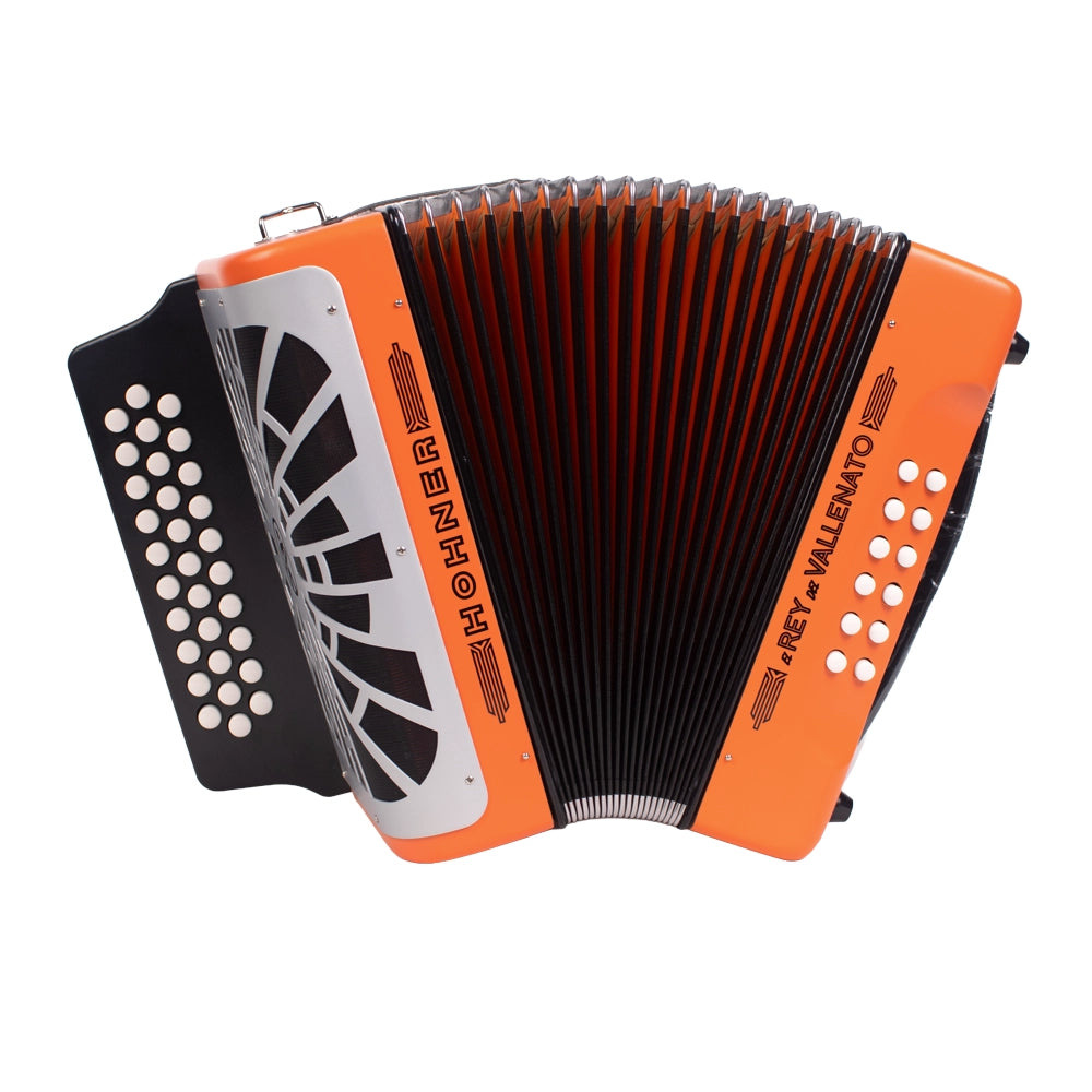 Hohner A49651 Acordeón El Rey Del Vallenato Sib-Mib-Lab Anaranjado C/Funda