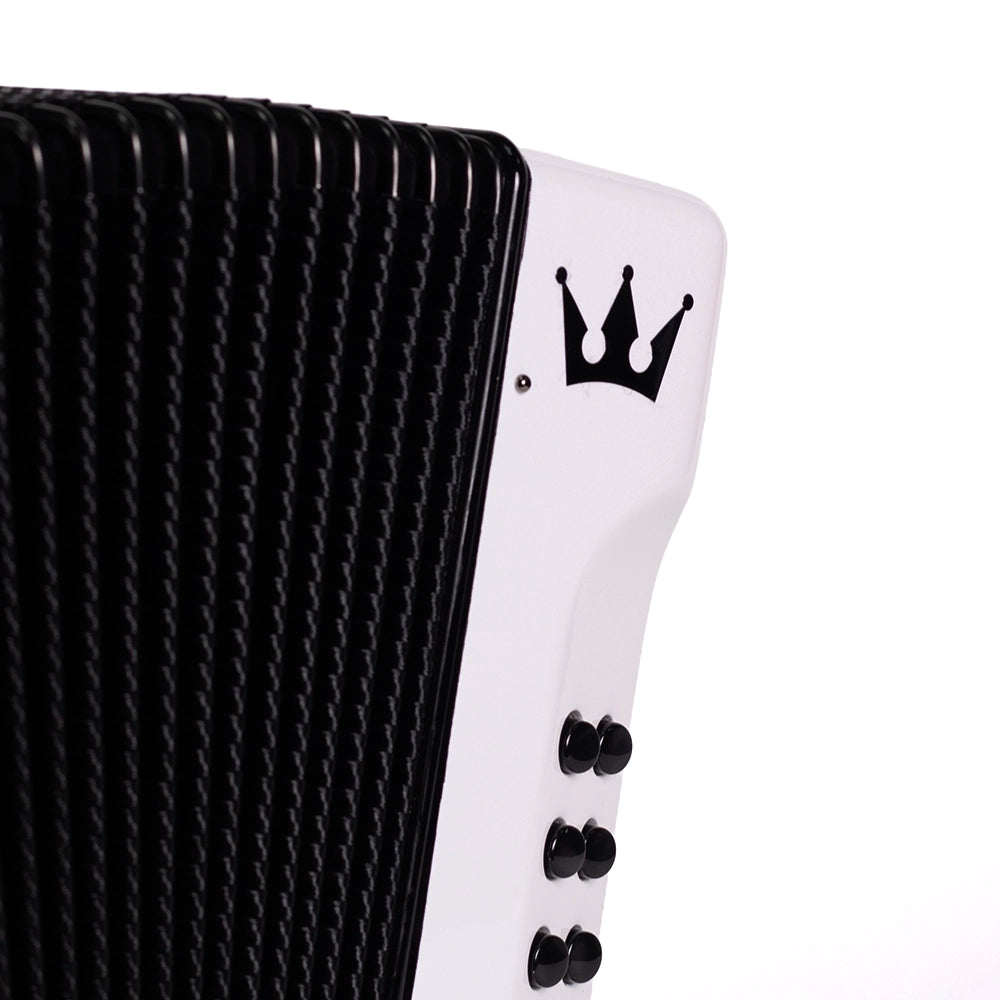 Hohner Corona C II A5016 Acordeón Fa Botones Blanco a Tornasol Con Funda