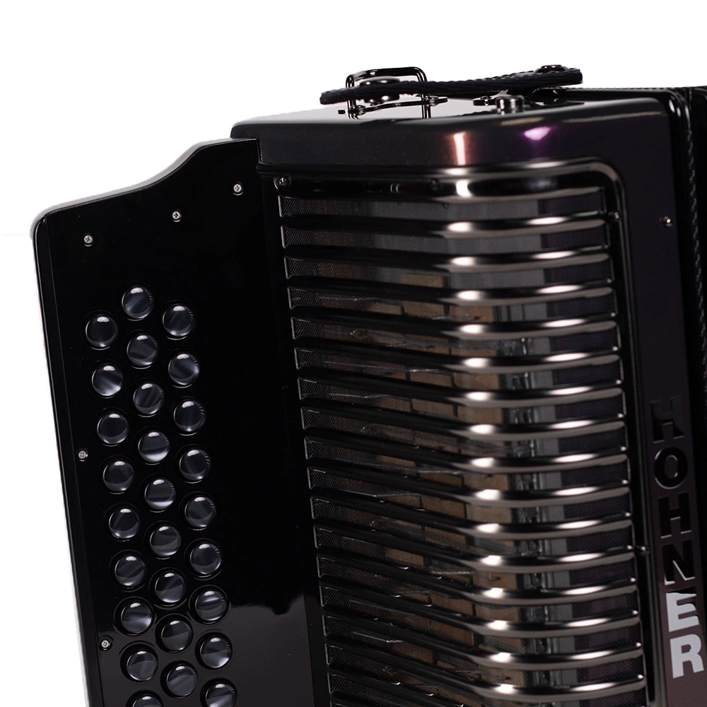 Hohner Corona C II A5017 Acordeón Fa Botones Rojo a Dorado Con Funda