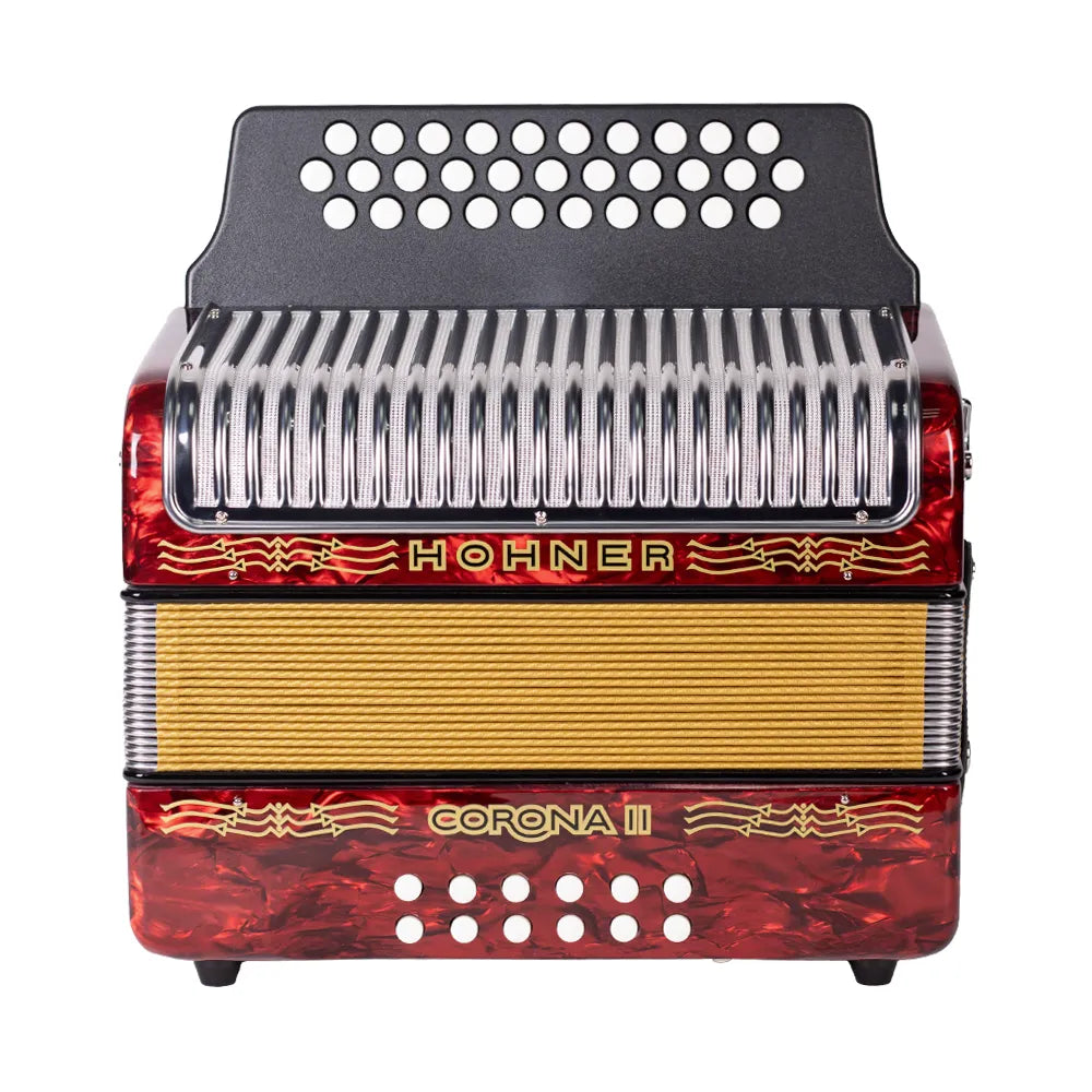 Acordeón Hohner Boton A5643 Corona Ii Fbb Rojo