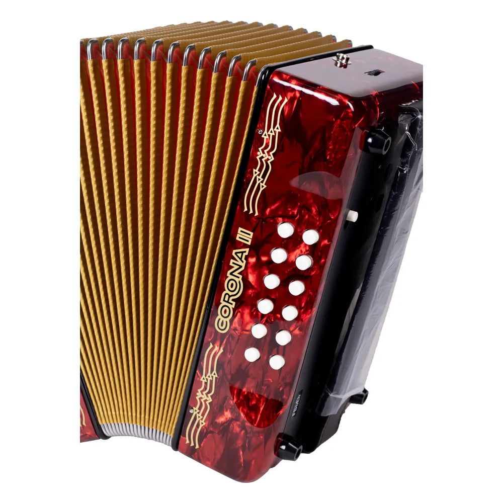 Acordeón Hohner Boton A5643 Corona Ii Fbb Rojo