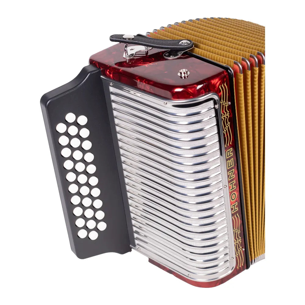 Acordeón Hohner Boton A5643 Corona Ii Fbb Rojo