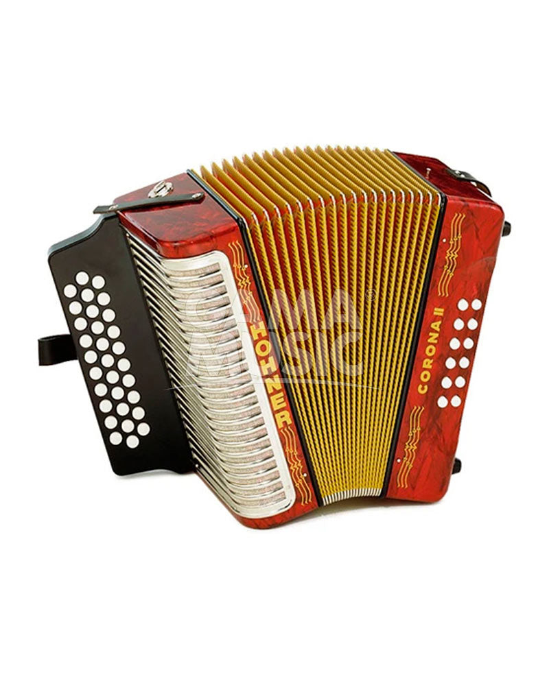 Acordeón Hohner Boton A5643 Corona Ii Fbb Rojo