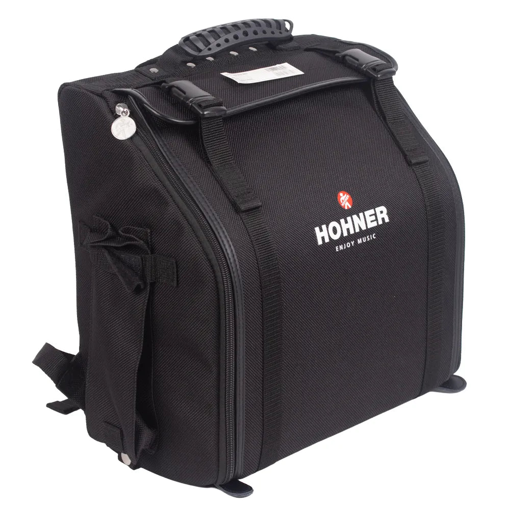 Hohner A49621 Acordeón El Rey Del Vallenato Sib-Mib-Lab Negro Con Funda