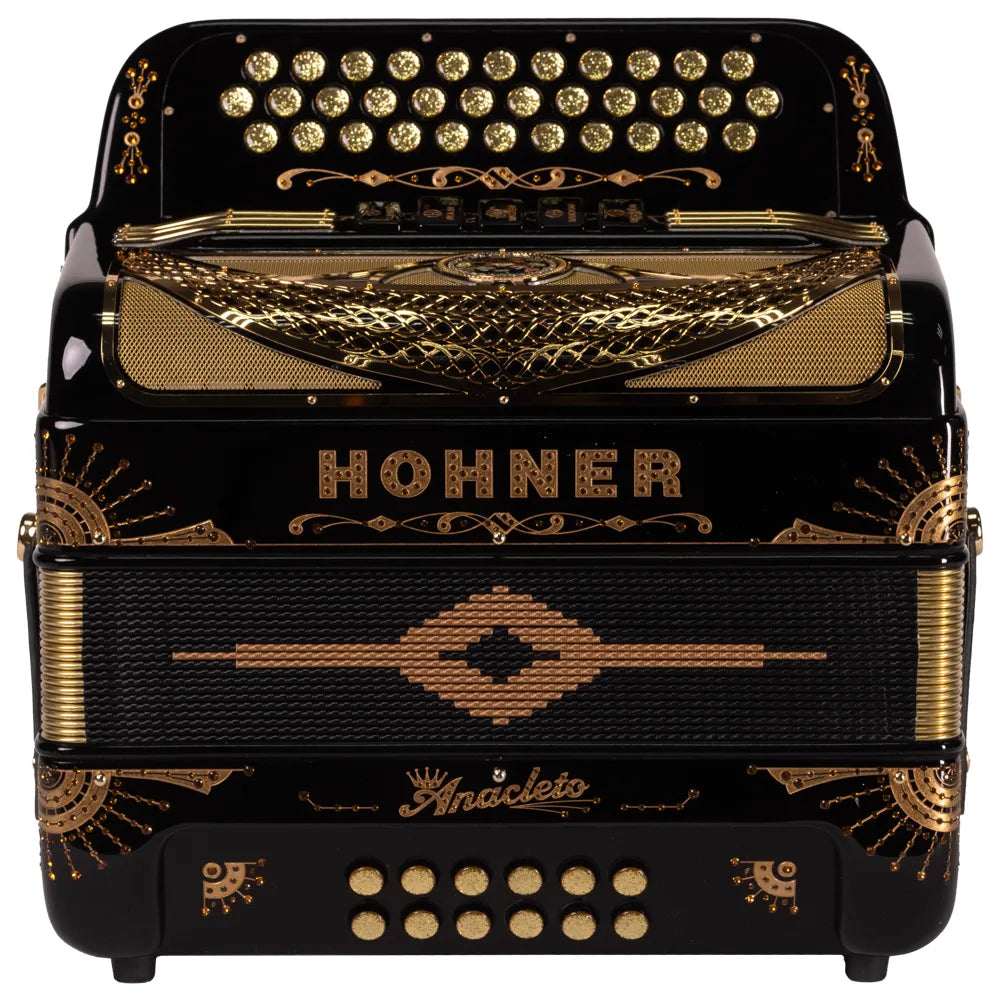Hohner Anacleto A9700fbbebbkgd Acordeón Fa Negro/Dorado Con Estuche