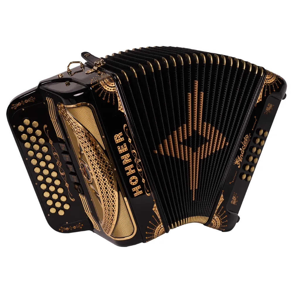 Hohner Anacleto A9700fbbebbkgd Acordeón Fa Negro/Dorado Con Estuche