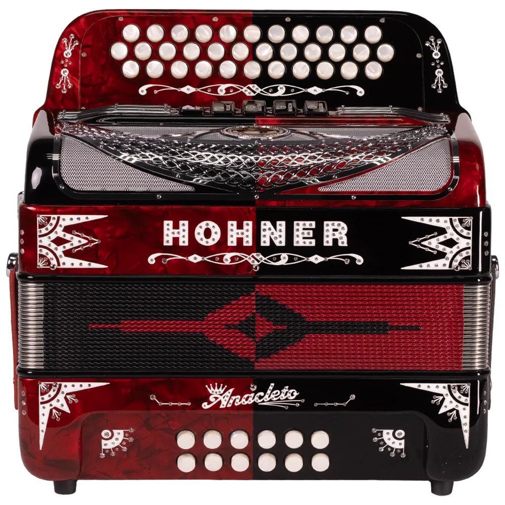 Hohner Anacleto A9700fbbebbkrd Acordeón Fa Negro/Rojo Con Estuche