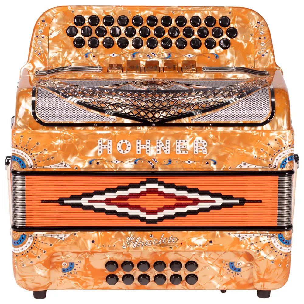 Hohner Anacleto A9700fbbebplgd Acordeón Diat. Dorado Aperlado C/Estuche