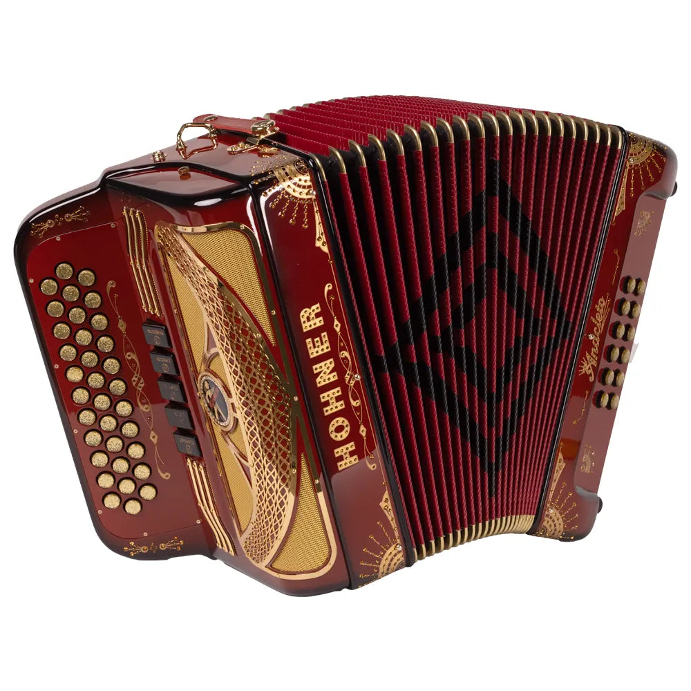 Hohner Anacleto A9700fbbebrr Acordeón Fa Rojo Con Estuche