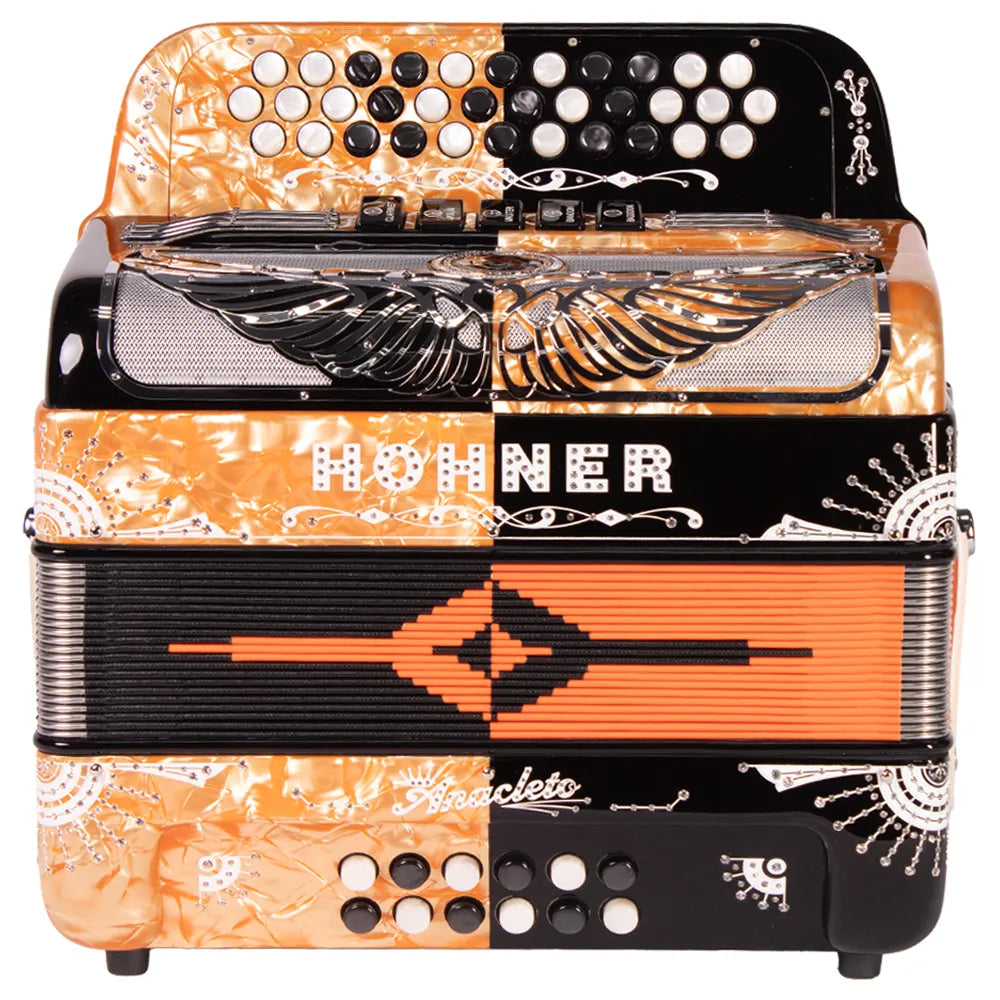 Hohner Anacleto Rey Aguila A9730fbbebbkgd Acordeón Fa Negro Con Estuche
