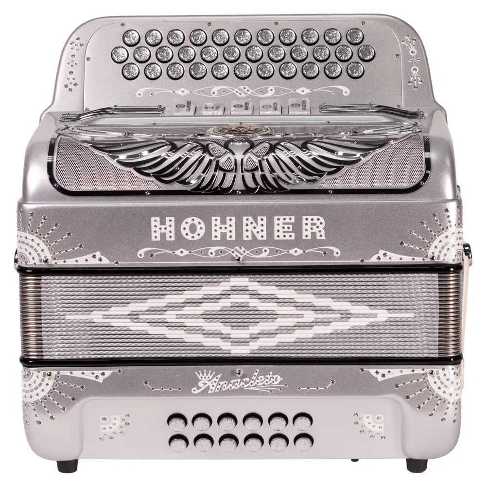 Hohner Anacleto Rey Aguila Iii A9730fbbebsf Acordeón Fa Plata Con Estuche
