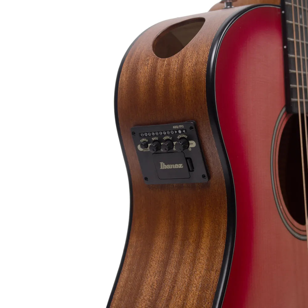 Ibanez AAM50CECRO Guitarra Electroacústica Rojo Coral Sombreado