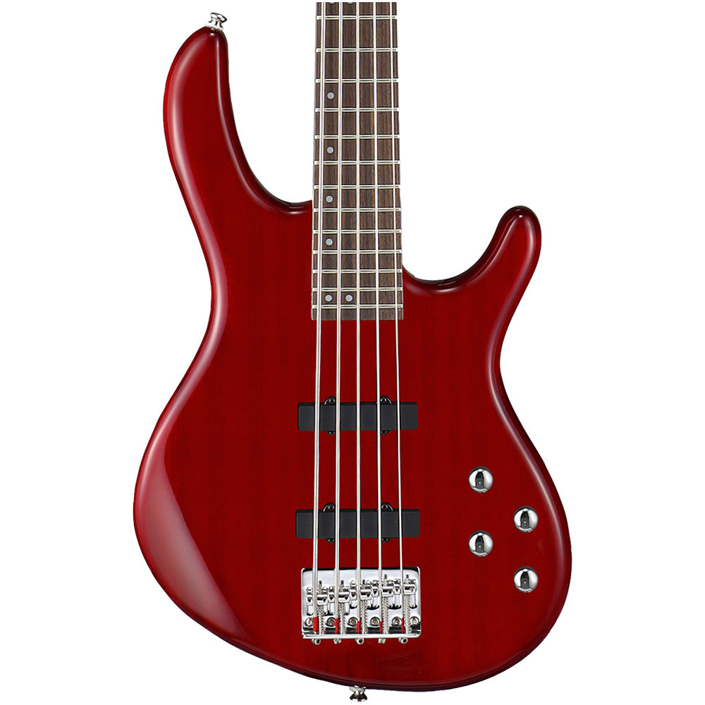 Bajo Eléctrico ACTION BASS V Plus 5 Cuerdas Rojo Transparente CORT ACTIONBASSVPLUSTR