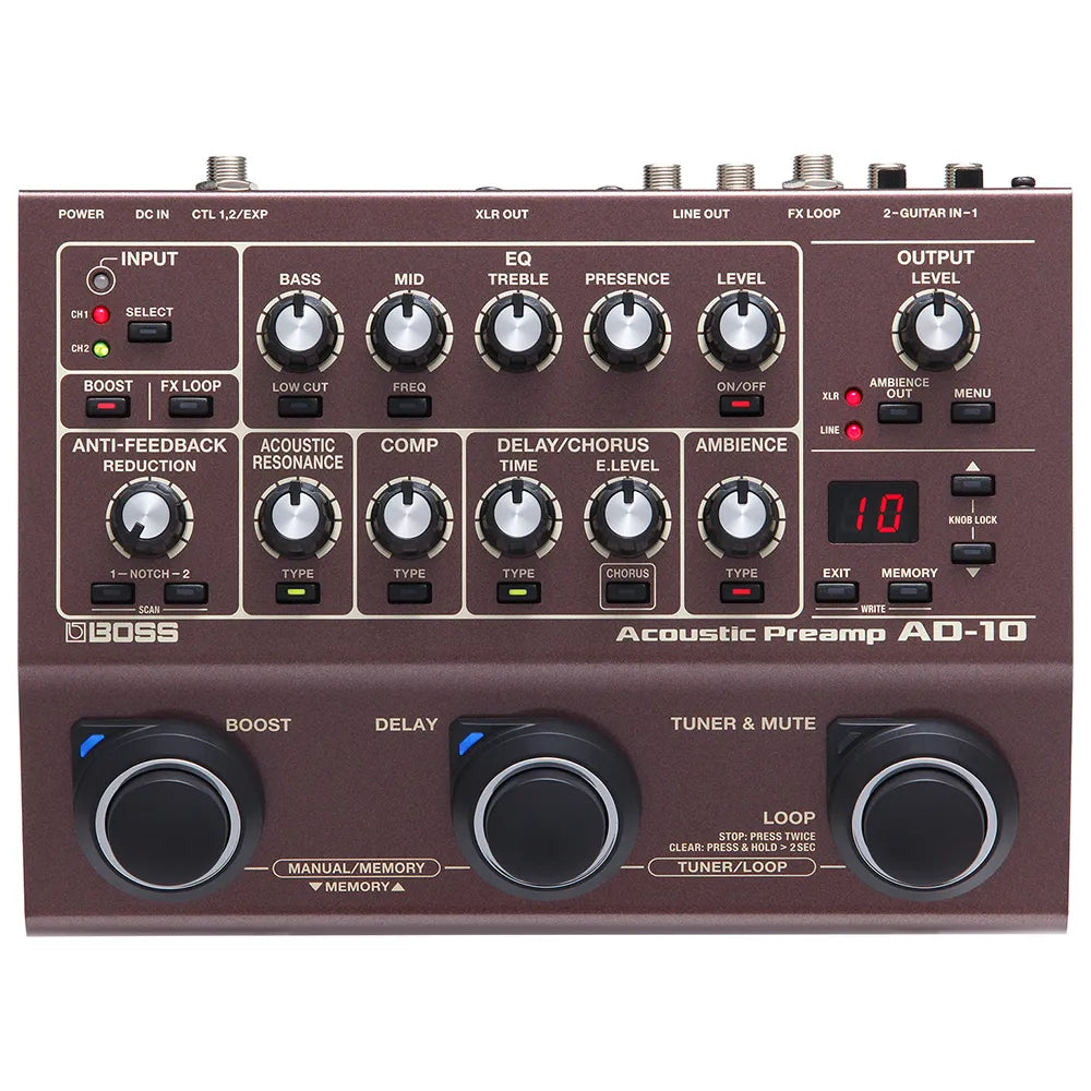 Prepamplificador Acústico Boss Ad10 Con Caja Directa AD10.