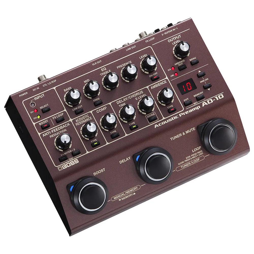 Prepamplificador Acústico Boss Ad10 Con Caja Directa AD10.