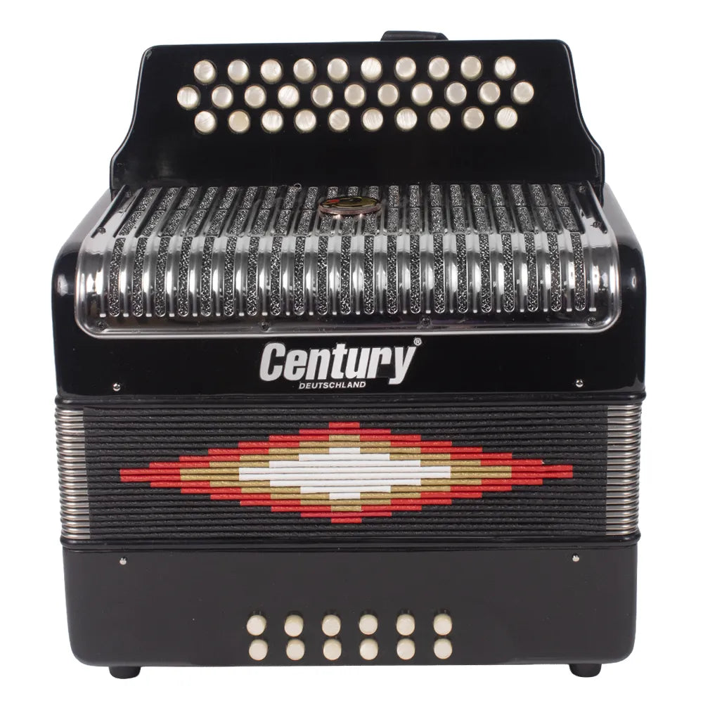 Century C3012FANPI Acordeón de Botones Fa Negro Parrilla Metal