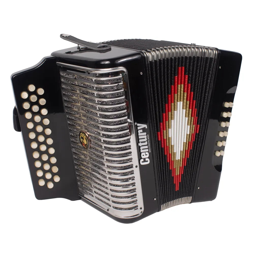 Century C3012FANPI Acordeón de Botones Fa Negro Parrilla Metal