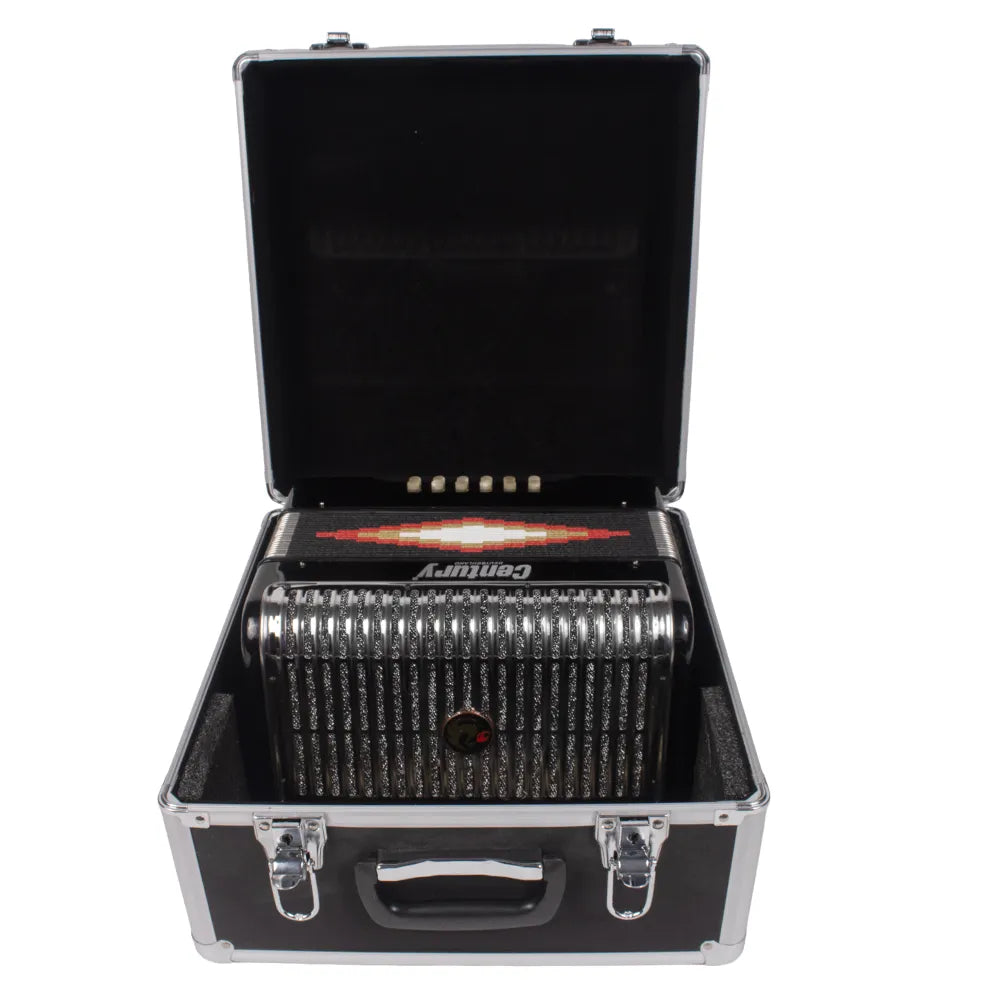 Century C3012FANPI Acordeón de Botones Fa Negro Parrilla Metal