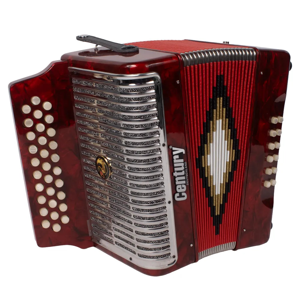 Century C3012RPI Acordeón de Botones Sol Rojo Parrilla Metal