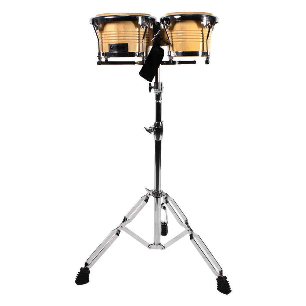 Century Cnbg006 Bongo 8" 9" Madera Natural Aro Cromado con Atril