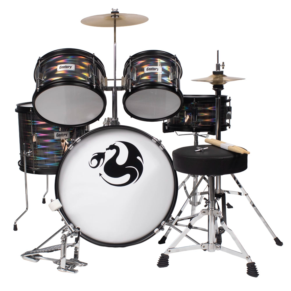 Century CNBT048 Batería Junior Gris 3D 5 Piezas Aro Negro