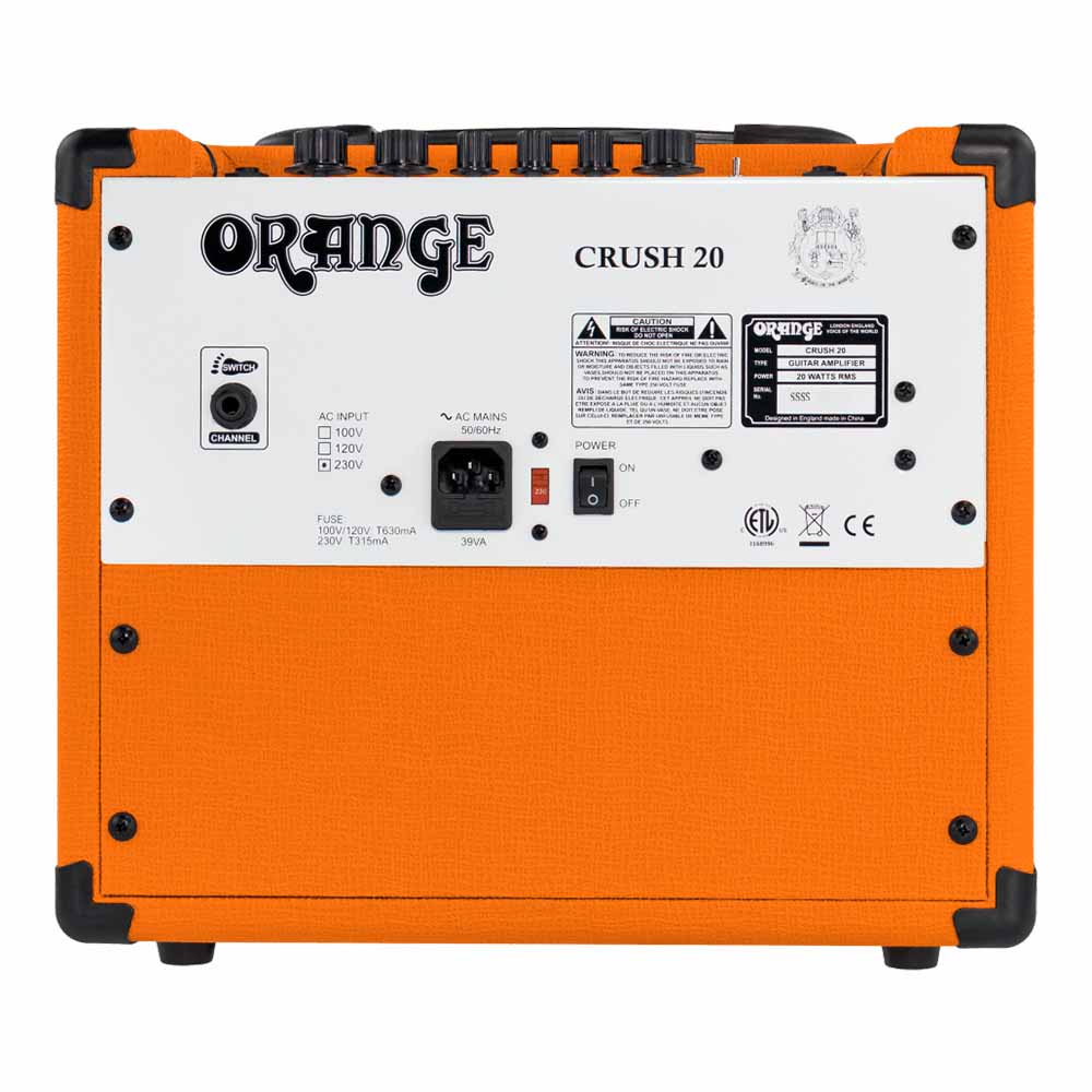 Amplificador Guitarra Eléctrica Orange CRUSH20 para Guitarra Eléctrica 20W 1X8
