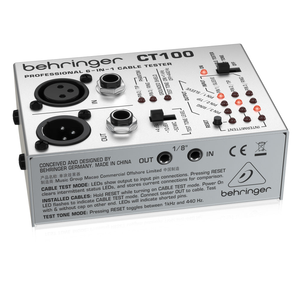 Probador Profesional de Cables 6 en 1 BEHRINGER CT100