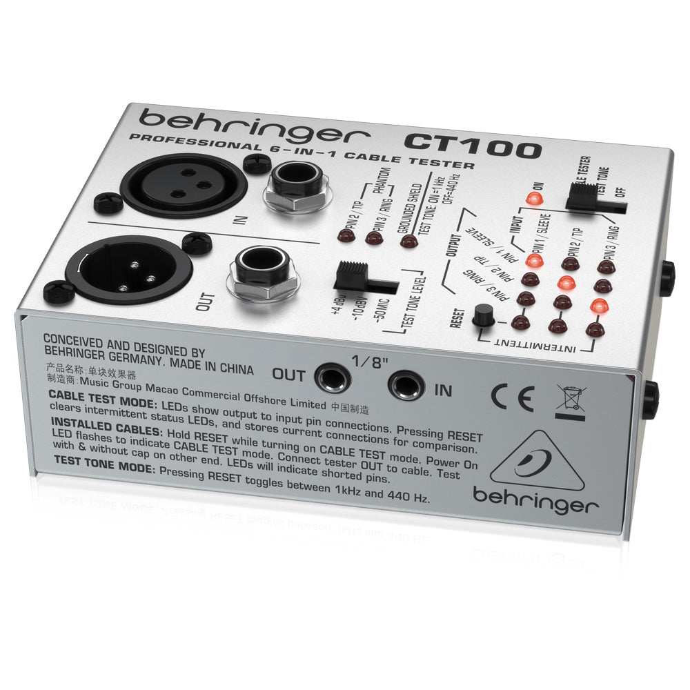 Probador Profesional de Cables 6 en 1 BEHRINGER CT100