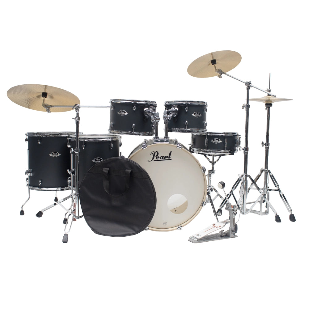 Pearl EXX6PZBRD1866 Batería Acústica Export de 6 piezas Graphite Slate con Hardware y Paquete de Platillos